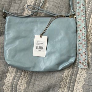 HOBO brand Kori crossbody. Whisper Blue color